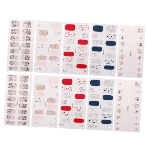 DECORNIJIA 10 Blatt Nagelkunstabziehbilder nail art nails art Nagelsticker Lagerbestand nails sticker nägel sticker nail stickers buchstaben aufkleber Nail-Art-Aufkleber Nagelaufkleber von DECORNIJIA