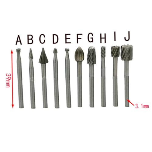DECORNIJIA 10 Stück Holzschnitzmesser Grate schneiden Bohrer Rotationsfräser Rotationsfeile DECORNIJIA 10 Stück Holzschnitzmesser Grate schneiden Bohrer Rotationsfräser Rotationsfeile von DECORNIJIA