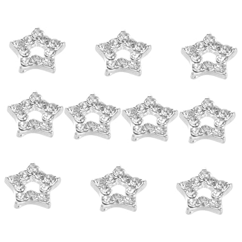 DECORNIJIA 10 Stück Nail-Art-Zubehör maniküre zubehör nägel charms Nail Art Zubehör dekoration charms anhänger Nageldekore für Damennägel Maniküre-Strasssteine Zinklegierung Silver von DECORNIJIA