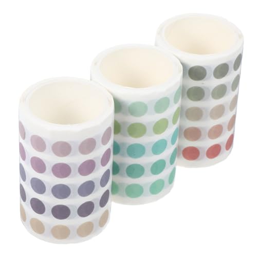 DECORNIJIA 3 Rollen Aufkleberband Neutrale Sticker Washi-punkt-aufkleber Washi-punkte Maskierungsaufkleber Farbpunktaufkleber Pastell-punktaufkleber Kalenderaufkleber Washi-sticker-pad Papier von DECORNIJIA