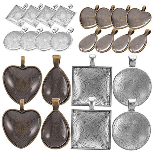 DECORNIJIA Teiliges Bezel Pendant Tray Legierung für Schmuckherstellung Cabochons mit Aufhängeloch für Fotoanhänger Charms und DIY Schmuckdesign DECORNIJIA Teiliges Bezel Pendant Tray Legierung für Schmuckherstellung Cabochons mit Aufhängeloch für Fotoanhänger Charms und DIY Schmuckdesign von DECORNIJIA