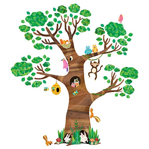 DECOWALL DL4-1709 Extra grande Árbol Gigante Animales Vinilo Pegatinas (150x160 cm) Decorativas Adhesiva Pared Dormitorio Salón Guardería Habitación Infantiles Niños Bebés von DECOWALL