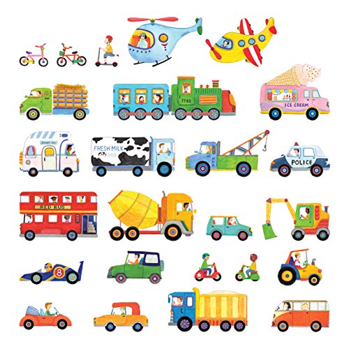 DECOWALL DS-8015 Transporte Autos Fahrzeuge Wandtattoo Wandsticker Wandaufkleber Wanddeko für Wohnzimmer Schlafzimmer Kinderzimmer (Klein) von DECOWALL