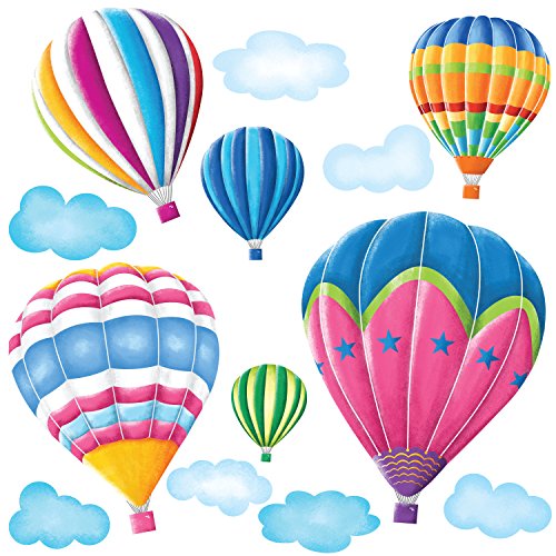 DECOWALL DW-1301AC 6 Heißluftballons im Himmel Wandtattoo Wandsticker Wandaufkleber Wanddeko für Wohnzimmer Schlafzimmer Kinderzimmer von DECOWALL