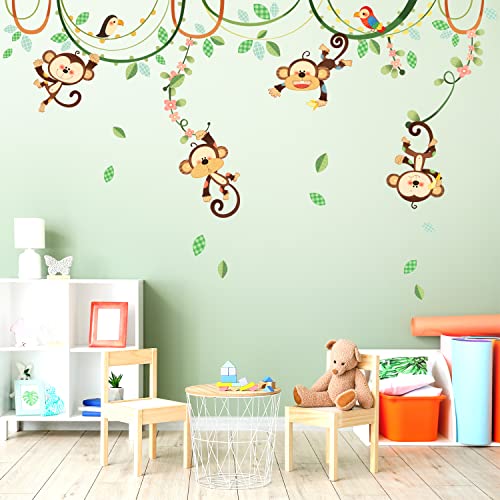 DECOWALL DW-1507S Dschungel Affen Wandtattoo Tiere Wandsticker Wandaufkleber Wanddeko für Wohnzimmer Schlafzimmer Kinderzimmer Babyzimmer spielzimmer von DECOWALL