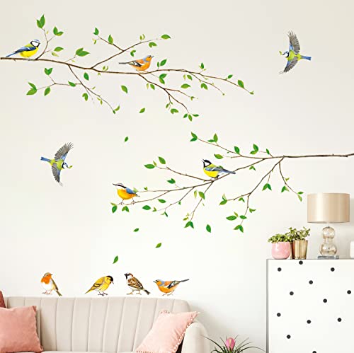 DECOWALL SG-2111 Vogel auf Ast Wandaufkleber Abziehbilder Wandtattoo Schälen und aufkleben Abnehmbar für Kinderzimmer Schlafzimmer Wohnzimmer Kunst Wandbilder Dekorationen von DECOWALL