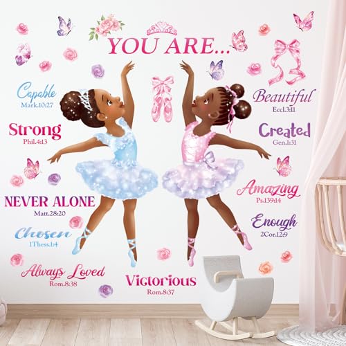 DECOWALL SG2-2319 Ballett Mädchen Wandtattoo Ballerina Wandsticker Tänzerin Wandaufkleber für Kinderzimmer Schlafzimmer Babyzimmer Wanddeko von DECOWALL