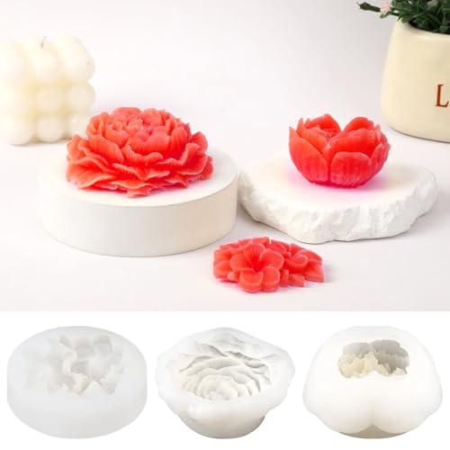 DECYOOL 3-teiliges Blumen-Silikonform-Set, niedliche 3D-Blumen-Harz-Kerzenformen, Fondant-Silikonform für Kerzenherstellung, Schokolade, Kuchen, Dekoration, Kerze, Seife, Harz, Ton, Gießform DECYOOL 3-teiliges Blumen-Silikonform-Set, niedliche 3D-Blumen-Harz-Kerzenformen, Fondant-Silikonform für Kerzenherstellung, Schokolade, Kuchen, Dekoration, Kerze, Seife, Harz, Ton, Gießform von DECYOOL