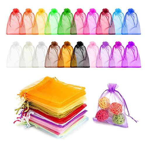 100 Stück Farbe Organzabeutel Organzasäckchen Säckli Organzabeutel Säckchen Geschenkbeutel Säckli Beutel Geschenk Schmuckbeutel Für Festival Party Und Hochzeit Beutel（7x9cm） von DEEDPF