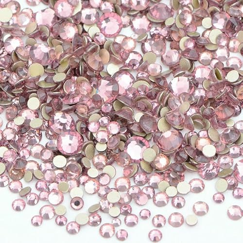 1400 Stück Mix-Größe Mix AB-Farbe GRhinestone Flatback-Kristallsteine Nicht Hotfix-Strass-Applikationen für Nagelkleid-Bastelarbeiten-Heller Amethyst von DEFRTG