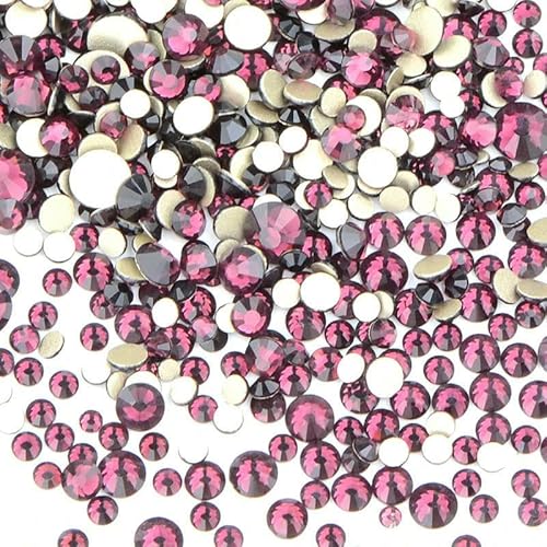 1400 Stück Mix-Größe Mix AB Farbe GRhinestone Flatback Kristallsteine Nicht Hotfix Strass Applikationen für Nagelkleid Handwerk-Amethyst von DEFRTG