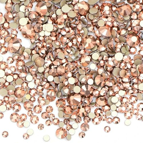 1400 Stück Mix-Größe Mix AB Farbe GRhinestone Flatback Kristallsteine Nicht Hotfix Strass Applikationen für Nagelkleid Handwerk-Gold Rose von DEFRTG