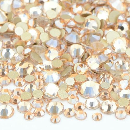 1400 Stück Mix-Größe Mix AB Farbe GRhinestone Flatback Kristallsteine Nicht Hotfix Strass Applikationen für Nagelkleid Handwerk-Goldton von DEFRTG