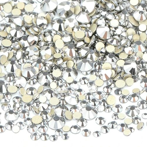 1400 Stück Mix-Größe Mix AB Farbe GRhinestone Flatback Kristallsteine Nicht Hotfix Strass Applikationen für Nagelkleid Handwerk-Hämatit von DEFRTG