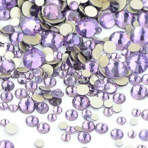 1400 Stück Mix-Größe Mix AB Farbe GRhinestone Flatback Kristallsteine Nicht Hotfix Strass-Applikationen für Nagelkleid Handwerk-Tansanit von DEFRTG