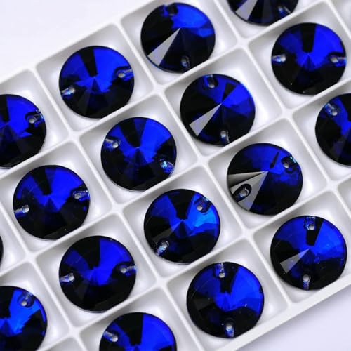 3200 Strasssteine zum Aufnähen, runde Perlen, Steine, Strass-Applikationen für Hochzeitskleider, Kleidung, DIY-Nähkristalle, Kobaltblau, 18 mm, 12 Stück 3200 Strasssteine zum Aufnähen, runde Perlen, Steine, Strass-Applikationen für Hochzeitskleider, Kleidung, DIY-Nähkristalle, Kobaltblau, 18 mm, 12 Stück von DEFRTG
