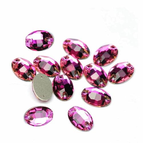 3210 ovale Aufnähsteine aus Glas, Strasssteine AAAAA, zum Aufnähen für Strass-Applikationen, Kleider, Kleidung, Fuchsia, 7 x 10 mm, 144 Stück 3210 ovale Aufnähsteine aus Glas, Strasssteine AAAAA, zum Aufnähen für Strass-Applikationen, Kleider, Kleidung, Fuchsia, 7 x 10 mm, 144 Stück von DEFRTG