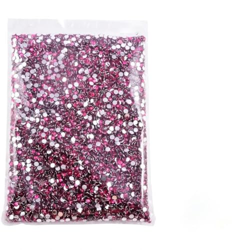 Flache Rückseite, silberfarbene Unterseite, Kunstharz, nicht Hotfix-Strasssteine, im großen Paket, Glitzerkristalle und Strass für -18 Dk Rose-4,0 mm SS16-2 von DEFRTG