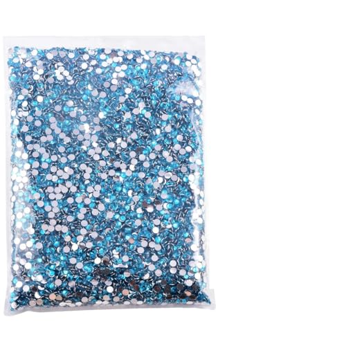 Flache Rückseite, silberfarbene Unterseite, Kunstharz, nicht Hotfix-Strasssteine, im großen Paket, Glitzerkristalle und Strass für -5 Capriblau-4,0 mm SS16 - von DEFRTG