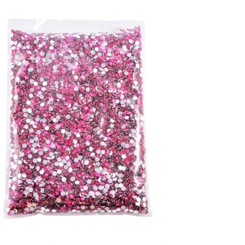 Flache Rückseite, silberfarbene Unterseite, Kunstharz, nicht Hotfix-Strasssteine, in großem Paket, Glitzerkristalle und Strass für -17 Lt Rose-5mm SS20-1500 von DEFRTG