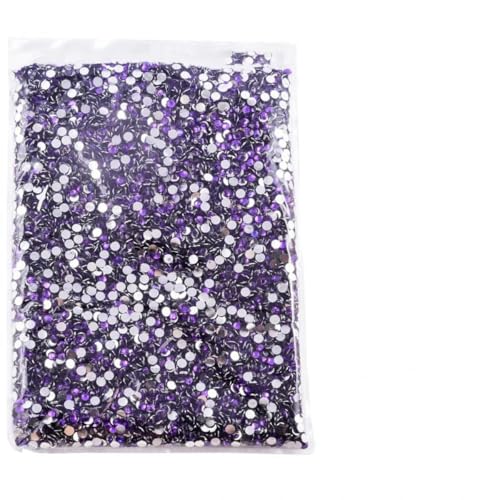 Flache Rückseite, silberfarbene Unterseite, Kunstharz, nicht Hotfix-Strasssteine im großen Paket, Glitzerkristalle und Strass für -10 DK Amethyst-6mm SS30-5 von DEFRTG