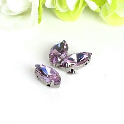 Glas-Strasssteine! Diamant in Pferdeaugenform mit Kralle, Marquise-Form, zum Aufnähen, Metallsockel, Schnalle, Stein, Hochzeitsdekoration, Violett, 4 x 8 mm, 50 Stück Glas-Strasssteine! Diamant in Pferdeaugenform mit Kralle, Marquise-Form, zum Aufnähen, Metallsockel, Schnalle, Stein, Hochzeitsdekoration, Violett, 4 x 8 mm, 50 Stück von DEFRTG