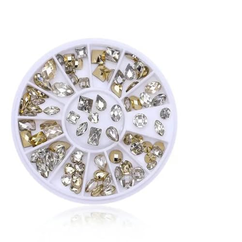 Nagelteile Nail Art Glitzer Strass Kristall Edelsteine Schmuck Perlen Maniküre Dekoration Zubehör Nagelzubehör für -18 von DEFRTG