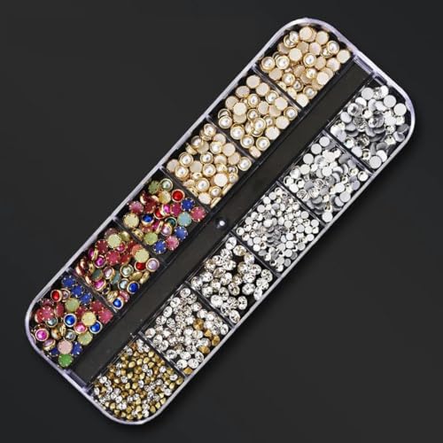 Nagelteile Nail Art Glitzer Strass Kristall Edelsteine Schmuck Perlen Maniküre Dekoration Zubehör Nagelzubehör für -G-33 von DEFRTG