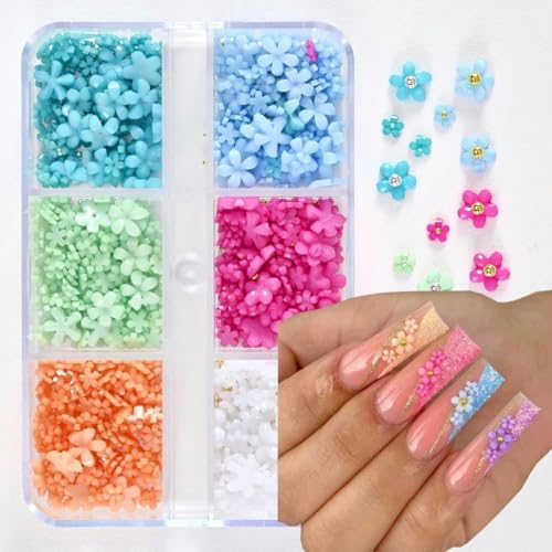 Nailart-Strassstein-Set, 2400 Stück, Nagel-Edelsteine, AB, flache Rückseite, Strasssteine mit Aufbewahrungs-Organizer für Design, Bright Holiday-4 von DEFRTG