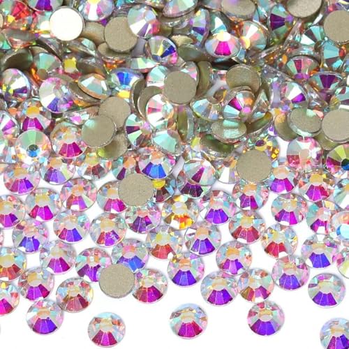 SS3-SS50 Qualität Crystal Ab Golden Bottom Glitter Glas Strasssteine Nicht Hotfix Kristall Nagel Diamant Kunst Dekoration Edelsteine-Crystal AB-SS6-1440Stk von DEFRTG