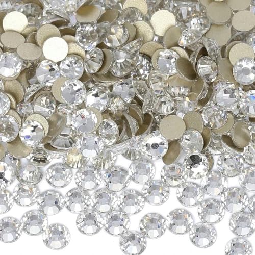 SS3-SS50 Qualitätskristall Ab Golden Bottom Glitter Glas Strasssteine Nicht Hotfix Kristall Nagel Diamant Kunst Dekoration Edelsteine-Kristall-SS16-1440Stk von DEFRTG