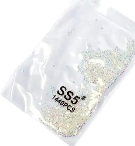 SS3-ss8 1440 Stück Klares Kristall AB Gold 3D Nicht HotFix FlatBack Nail Art Strass-Dekorationen Schuhe und Tanzdekoration-Klar AB SS5 1440 von DEFRTG