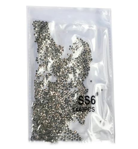 SS3-ss8 1440 Stück Klares Kristall AB Gold Nicht HotFix FlatBack Nail Art Strass Dekorationen Schuhe und Tanzdekoration-Kleber weiß SS6 1440 von DEFRTG