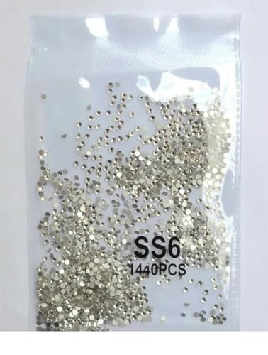 SS3-ss8 1440 Stück Klares Kristall AB Gold Nicht HotFix FlatBack Nail Art Strass Dekorationen Schuhe und Tanzdekoration-weiß SS6 1440 Stück von DEFRTG