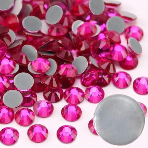 SS6-SS30 Mehrfarbiger Crystal AB Hot Fix Strass Kristall Super Glitter Strass Aufbügel-Strasssteine für Nailart Stoff Kleidung-Pfirsich-SS16-1440 Stück von DEFRTG