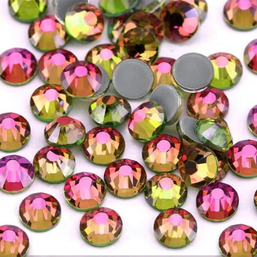 SS6-SS30 Mehrfarbiger Crystal AB Hot Fix Strass Kristall Super Glitter Strass Aufbügel-Strasssteine für Nailart Stoff Kleidung-Regenbogen-SS16-1440 Stück von DEFRTG