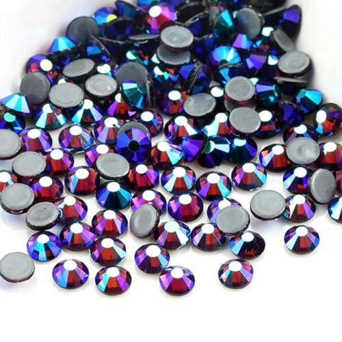 SS6-SS30 Mehrfarbiger Crystal AB Hot Fix Strass Kristall Super Glitter Strass Aufbügelbare Strasssteine für Nailart Stoff Kleidung-Amethyst AB-SS10-1440 Stück von DEFRTG