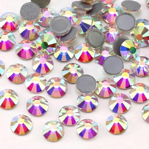 SS6-SS30 Mehrfarbiger Crystal AB Hot Fix Strass Kristall Super Glitter Strass Aufbügelbare Strasssteine für Nailart Stoff Kleidung-Crystal AB-SS8-1440 Stück von DEFRTG