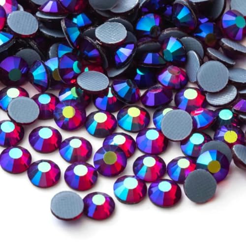 SS6-SS30 Mehrfarbiger Crystal AB Hot Fix Strass Kristall Super Glitter Strass Aufbügelbare Strasssteine für Nailart Stoff Kleidung-Siam AB-SS20-1440 Stück von DEFRTG