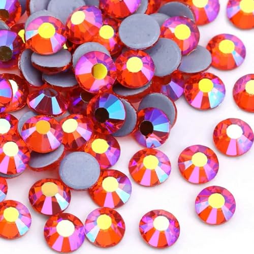 SS6–SS30 Mehrfarbiger Crystal AB Hot Fix Strass Kristall Super Glitter Strass zum Aufbügeln für Nailart Stoff Kleidung-Hyazinth AB-SS20-1440 Stück von DEFRTG