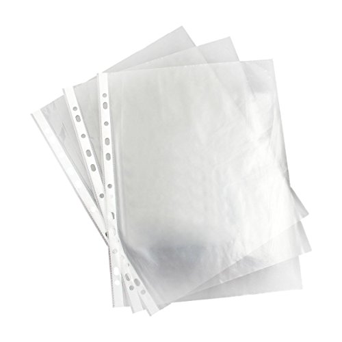 DEKLONPER A4 Durchsichtige Gelochte Plastikfächer Ordner Brieftaschen HÜLlen Brieftaschen Uktype: 100 StÜCk von DEKLONPER