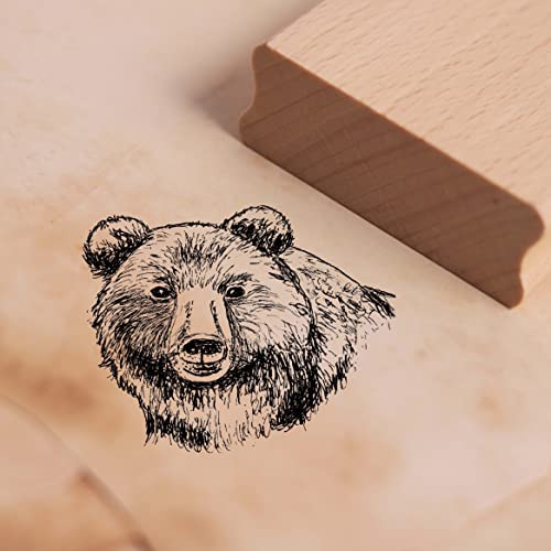 Motivstempel Braunbär Kopf Stempel 48 x 38 mm von DEKO-LANDO