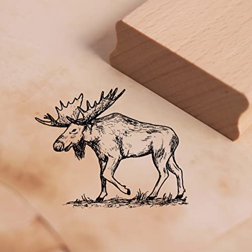 Motivstempel Elch in der Natur Stempel 48 x 38 mm von DEKO-LANDO