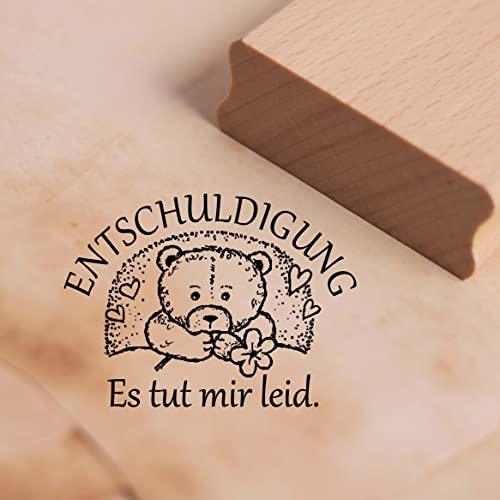 Motivstempel Entschuldigung, es tut mir leid Stempel Teddy Bär 48 x 35 mm von DEKO-LANDO