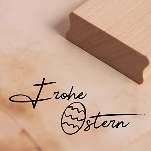 Dekolando Motivstempel Schriftzug Frohe Ostern minimalistisch Stempel Osterei - Abdruck 68 x 28 mm von DEKO-LANDO