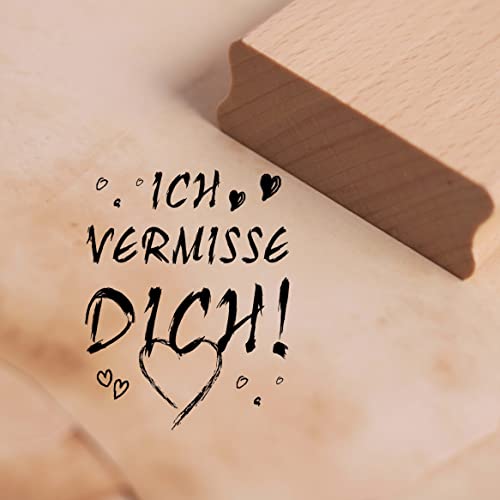 Motivstempel Ich vermisse dich Stempel Herzen 38 x 48 mm von DEKO-LANDO