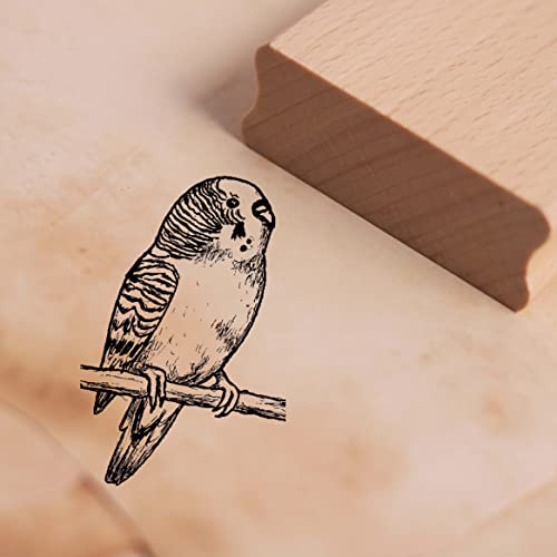 DEKO-LANDO Motivstempel Kleiner Wellensittich Stempel 38 x 58 mm, Natur von DEKO-LANDO