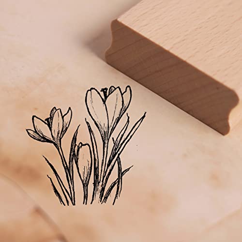 DEKO-LANDO Motivstempel Krokus Stempel Frühblüher 48 x mm, Natur von DEKO-LANDO