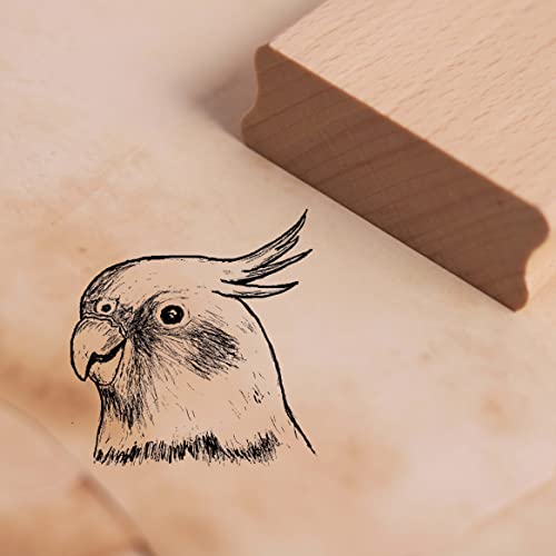 Motivstempel Nymphensittich Kopf Stempel 37 x 38 mm von DEKO-LANDO