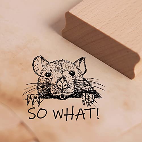 DEKO-LANDO Motivstempel So what Stempel Ratte 48 x 38 mm, Natur von DEKO-LANDO